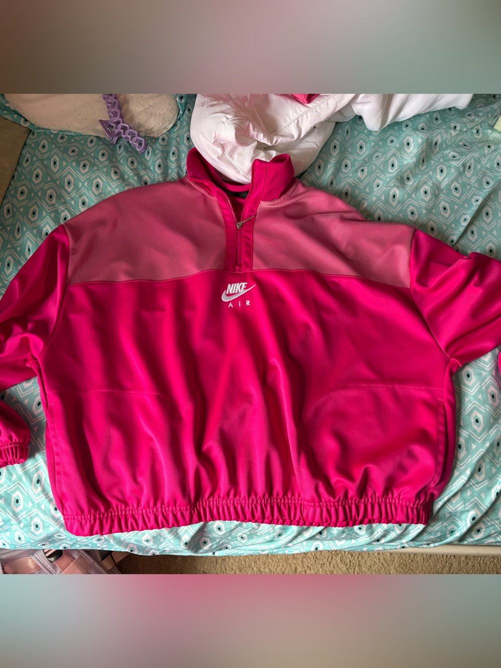 Nike Pink Colorblock Half-Zip